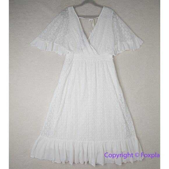 New! City Chic Holland Maxi Tiered Dress‎ ivory white, plus size 16 - Picture 11 of 16